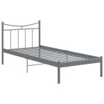 Vidaxl cadre de lit gris métal 90x200 cm Vidaxl cadre de lit gris métal 90x200 cm