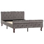 Vidaxl cadre de lit gris velours 120 x 200 cm Vidaxl cadre de lit gris velours 120 x 200 cm