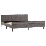 Vidaxl cadre de lit gris velours 180 x 200 cm
