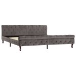 Vidaxl cadre de lit gris velours 200 x 200 cm