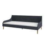 Vidaxl cadre de lit de jour avec matelas en mousse gris fonc tissu