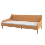 Vidaxl cadre de lit de jour avec matelas en mousse orange tissu
