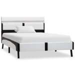 Vidaxl cadre de lit avec led blanc et noir similicuir 90 x 200 cm