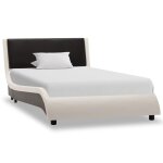 Vidaxl cadre de lit avec led blanc et noir similicuir 90 x 200 cm