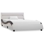Vidaxl cadre de lit avec led blanc et noir similicuir 90x200 cm