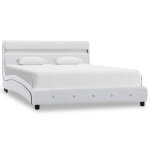 Vidaxl cadre de lit avec led blanc similicuir 120 x 200 cm