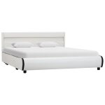 Vidaxl cadre de lit avec led blanc similicuir 120 x 200 cm