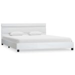 Vidaxl cadre de lit avec led blanc similicuir 140 x 200 cm Vidaxl cadre de lit avec led blanc similicuir 140 x 200 cm