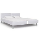 Vidaxl cadre de lit avec led blanc similicuir 180 x 200 cm