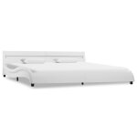 Vidaxl cadre de lit avec led blanc similicuir 180x200 cm