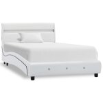 Vidaxl cadre de lit avec led blanc similicuir 90 x 200 cm