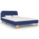 Vidaxl cadre de lit avec led bleu tissu 120 x 200 cm