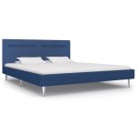 Vidaxl cadre de lit avec led bleu tissu 160 x 200 cm