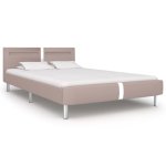 Vidaxl cadre de lit avec led cappuccino similicuir 140 x 200 cm