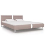 Vidaxl cadre de lit avec led cappuccino similicuir 160 x 200 cm