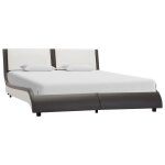 Vidaxl cadre de lit avec led gris et blanc similicuir 120x190 cm