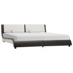 Vidaxl cadre de lit avec led gris et blanc similicuir 160 x 200 cm