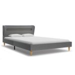 Vidaxl cadre de lit avec led gris clair tissu 120 x 200 cm