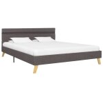 Vidaxl cadre de lit avec led gris clair tissu 140 x 200 cm