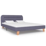 Vidaxl cadre de lit avec led gris clair tissu 140 x 200 cm