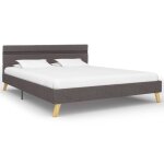 Vidaxl cadre de lit avec led gris clair tissu 160 x 200 cm