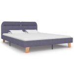 Vidaxl cadre de lit avec led gris clair tissu 180 x 200 cm