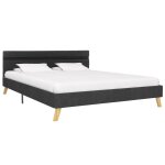 Vidaxl cadre de lit avec led gris fonc tissu 140 x 200 cm