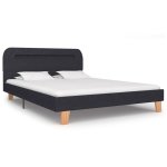 Vidaxl cadre de lit avec led gris fonc tissu 140 x 200 cm