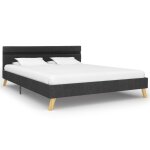 Vidaxl cadre de lit avec led gris fonc tissu 160 x 200 cm