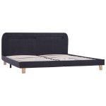 Vidaxl cadre de lit avec led gris fonc tissu 160 x 200 cm