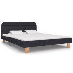 Vidaxl cadre de lit avec led gris fonc tissu 180 x 200 cm