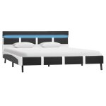 Vidaxl cadre de lit avec led gris similicuir 120 x 200 cm