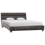 Vidaxl cadre de lit avec led gris similicuir 160 x 200 cm