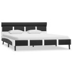 Vidaxl cadre de lit avec led gris similicuir 160 x 200 cm