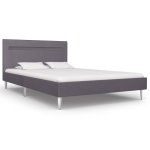 Vidaxl cadre de lit avec led gris tissu 120 x 200 cm
