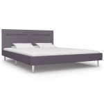 Vidaxl cadre de lit avec led gris tissu 160 x 200 cm
