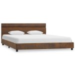 Vidaxl cadre de lit avec led marron tissu 140 x 200 cm