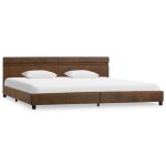 Vidaxl cadre de lit avec led marron tissu 180 x 200 cm