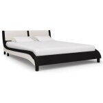 Vidaxl cadre de lit avec led noir et blanc similicuir 140 x 200 cm