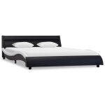 Vidaxl cadre de lit avec led noir et blanc similicuir 160x200 cm