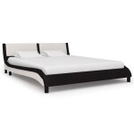 Vidaxl cadre de lit avec led noir et blanc similicuir 180 x 200 cm