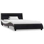 Vidaxl cadre de lit avec led noir et blanc similicuir 90x200 cm