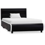 Vidaxl cadre de lit avec led noir similicuir 100 x 200 cm