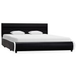 Vidaxl cadre de lit avec led noir similicuir 120 x 200 cm
