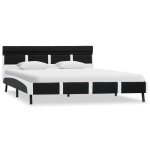 Vidaxl cadre de lit avec led noir similicuir 160 x 200 cm