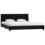 Vidaxl cadre de lit avec led noir similicuir 160 x 200 cm Vidaxl cadre de lit avec led noir similicuir 160 x 200 cm