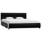 Vidaxl cadre de lit avec led noir similicuir 160 x 200 cm Vidaxl cadre de lit avec led noir similicuir 160 x 200 cm