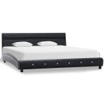 Vidaxl cadre de lit avec led noir similicuir 180 x 200 cm