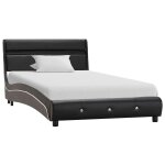 Vidaxl cadre de lit avec led noir similicuir 90 x 200 cm