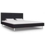 Vidaxl cadre de lit avec led noir tissu 160 x 200 cm